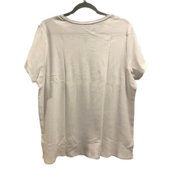 Women's XXL T-Shirt Croft & Barrow Short Sleeve Crewneck White Cotton - Picture 2 of 2